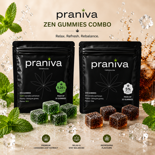 Zen Gummies Combo Pack Mint 9.26% + Cola 5% Cannabis Leaf Extract