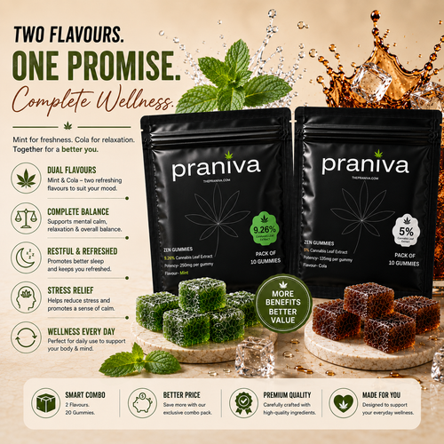 Zen Gummies Combo Pack Mint 9.26% + Cola 5% Cannabis Leaf Extract