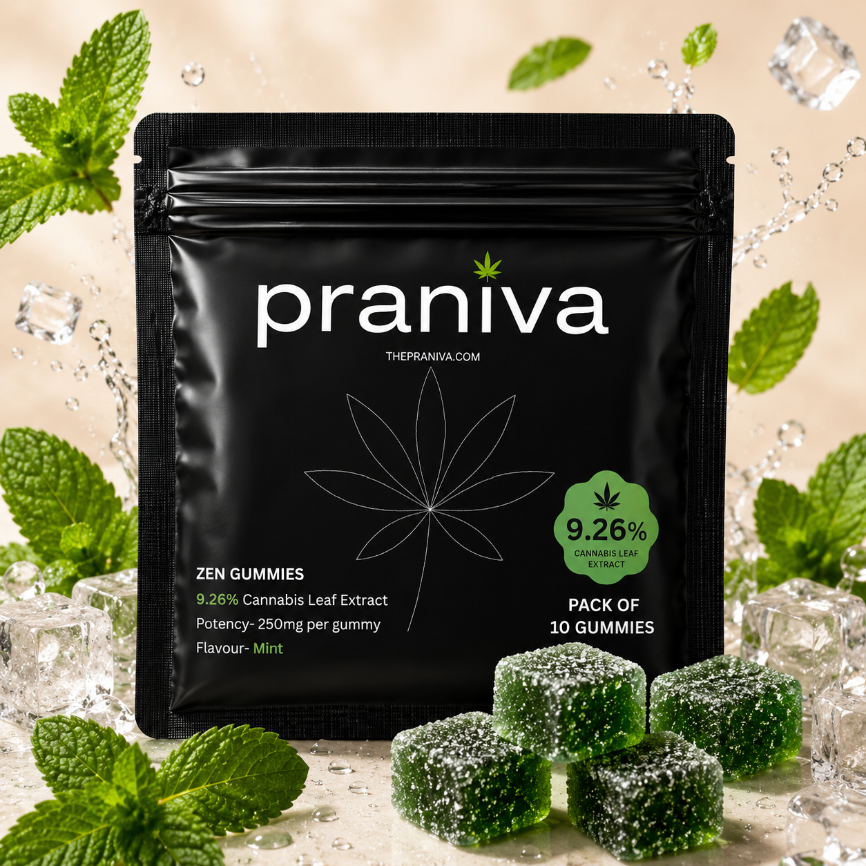 Zen Gummies (Mint) - 9.26% Cannabis Leaf Extract